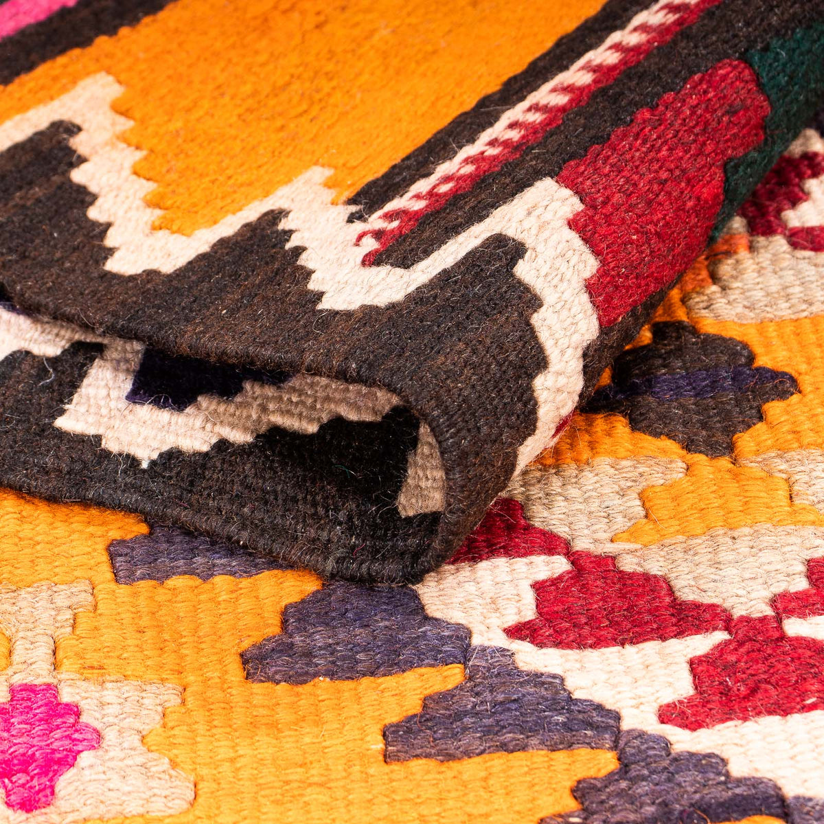 Tappeto corsia Tappeto Kelim - Vecchio - 355 x 150 cm - multicolore