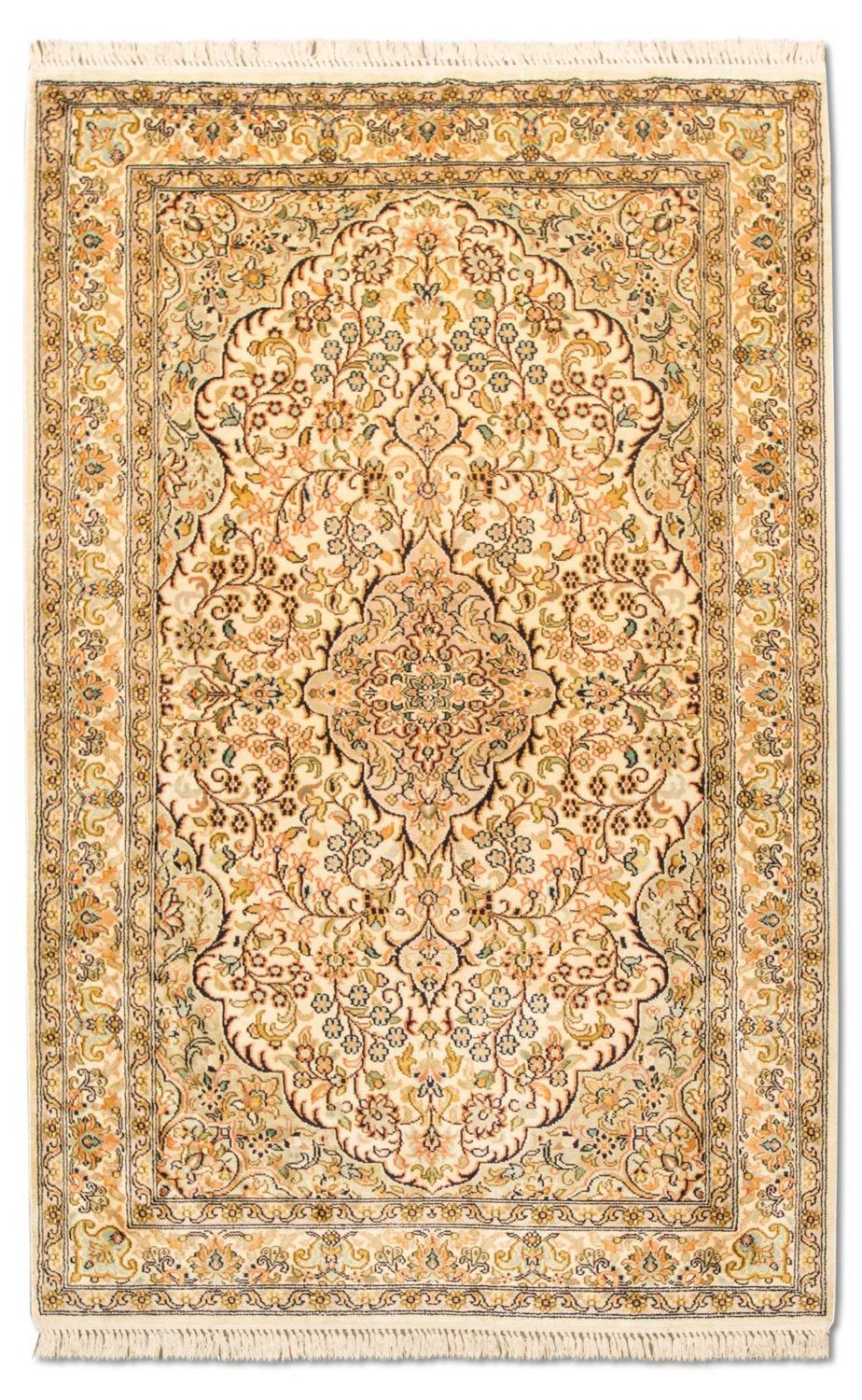 Tappeto di seta - Seta del Kashmir - 153 x 94 cm - beige