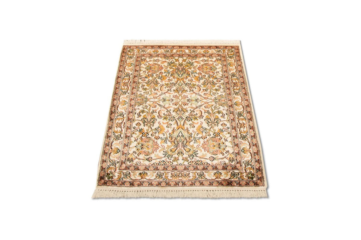 Tappeto di seta - Seta del Kashmir - 95 x 62 cm - beige