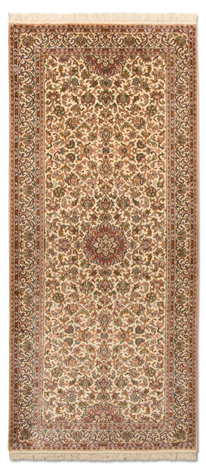 Tappeto corsia Tappeto di seta - Seta del Kashmir - 190 x 77 cm - beige