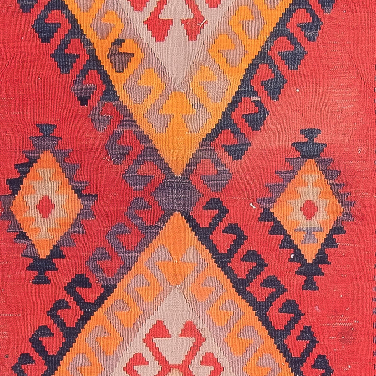 Tappeto corsia Tappeto Kelim - Vecchio - 410 x 150 cm - rosso