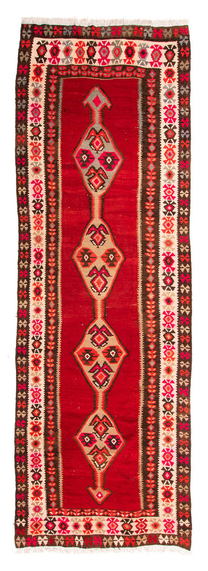 Tappeto corsia Tappeto Kelim - Vecchio - 380 x 150 cm - multicolore