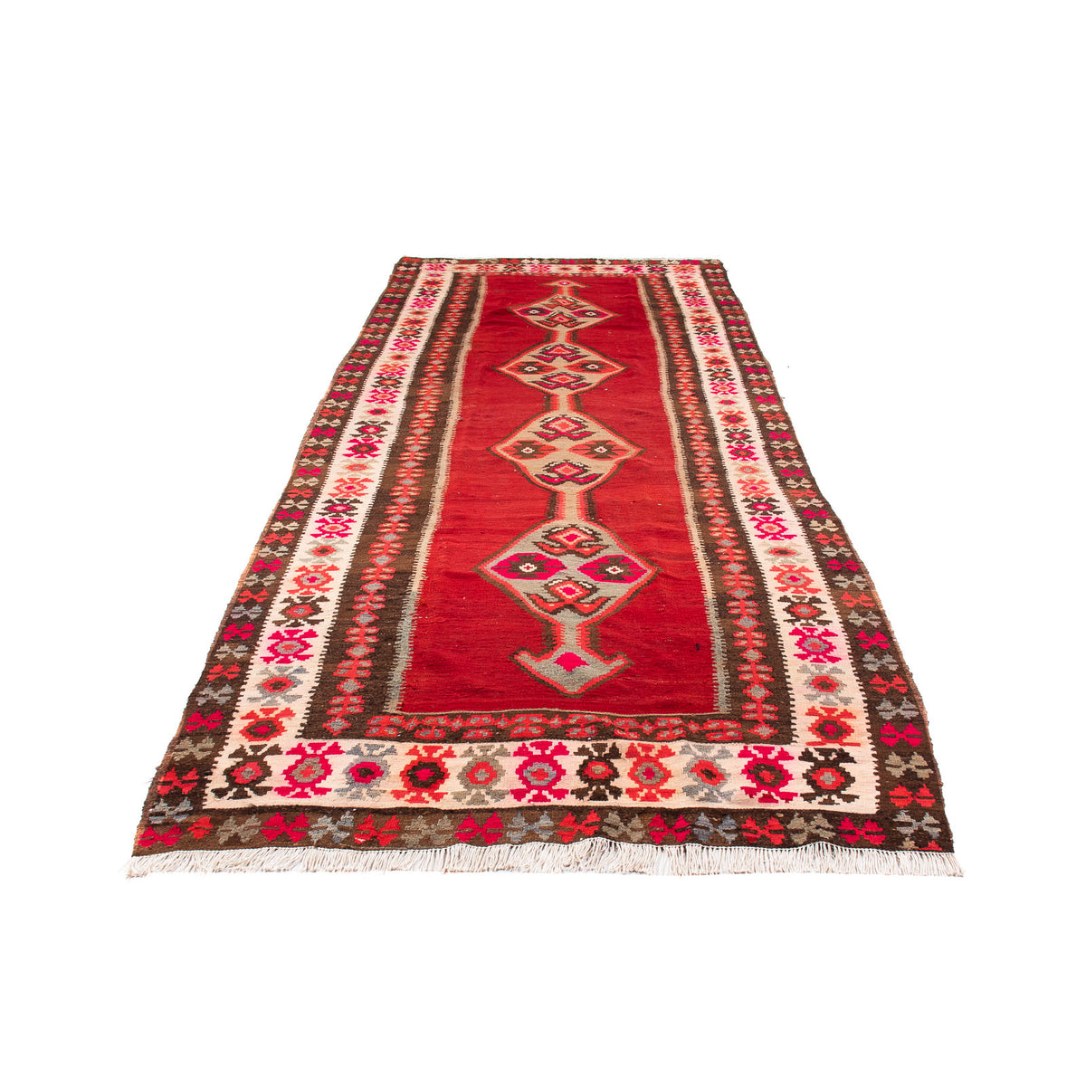Tappeto corsia Tappeto Kelim - Vecchio - 380 x 150 cm - multicolore
