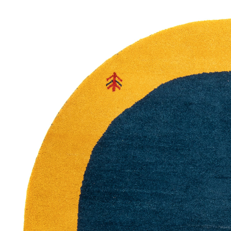 Tappeto Gabbeh - Indus rotondo  - 195 x 195 cm - blu