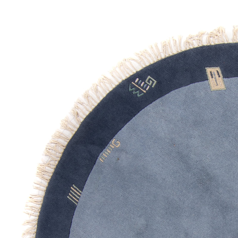 Tappeto Nepal rotondo  - 197 x 197 cm - blu