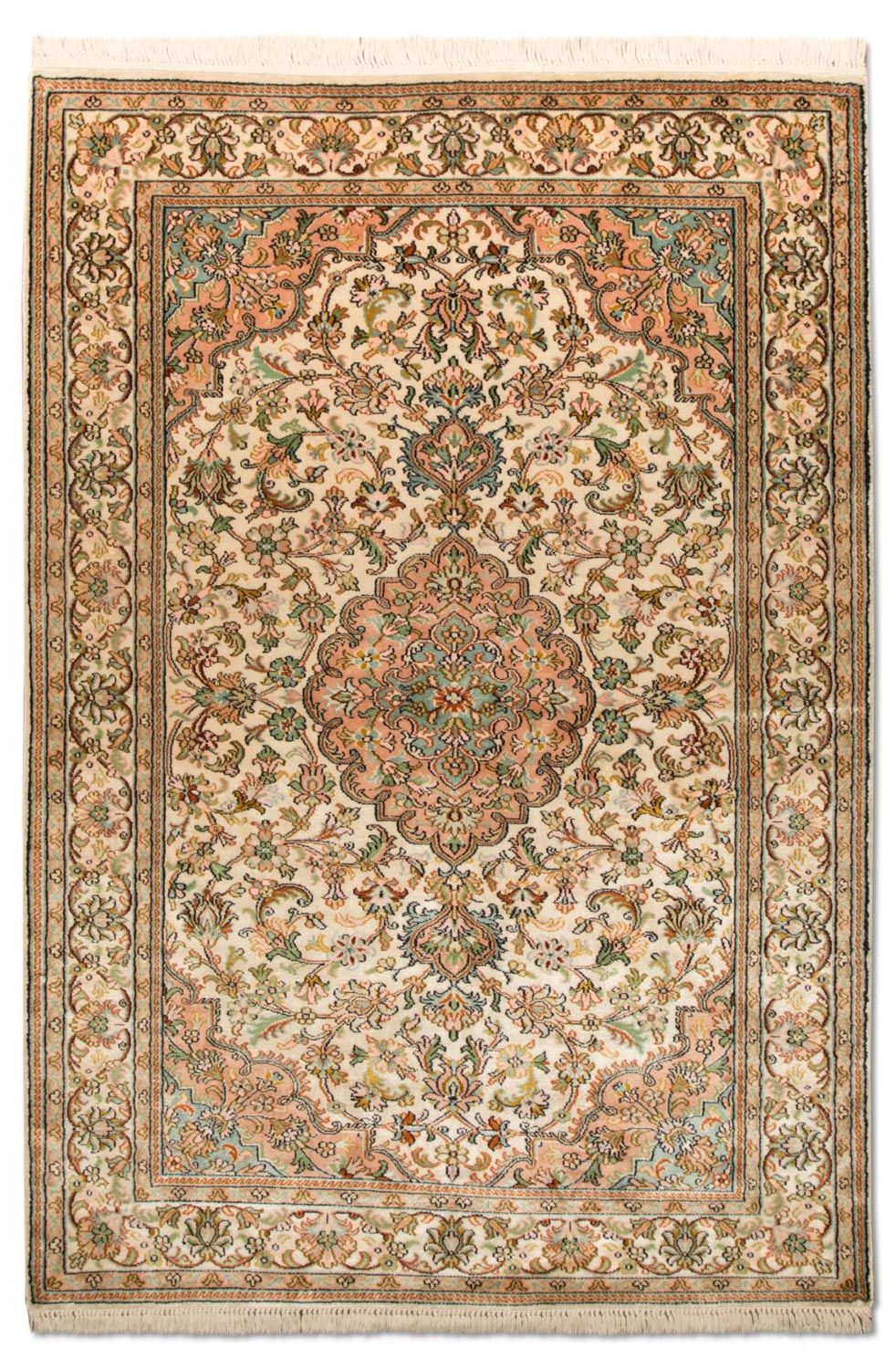 Tappeto di seta - Seta del Kashmir - 148 x 93 cm - beige