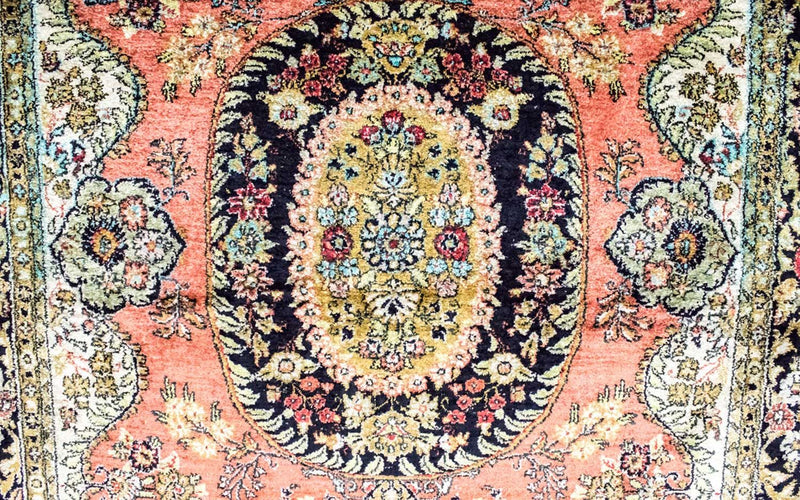 Tappeto di seta - Kayseri - 155 x 110 cm - ruggine