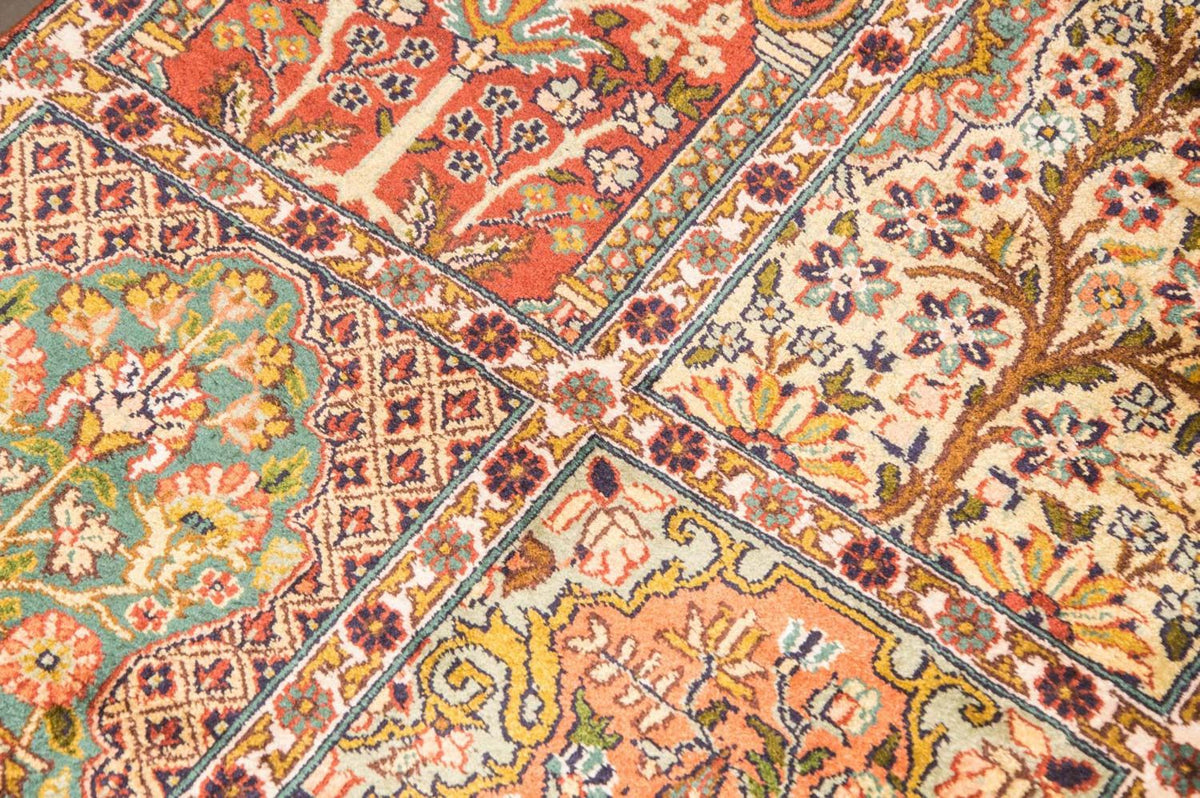 Tappeto di seta - Seta del Kashmir - 91 x 65 cm - multicolore