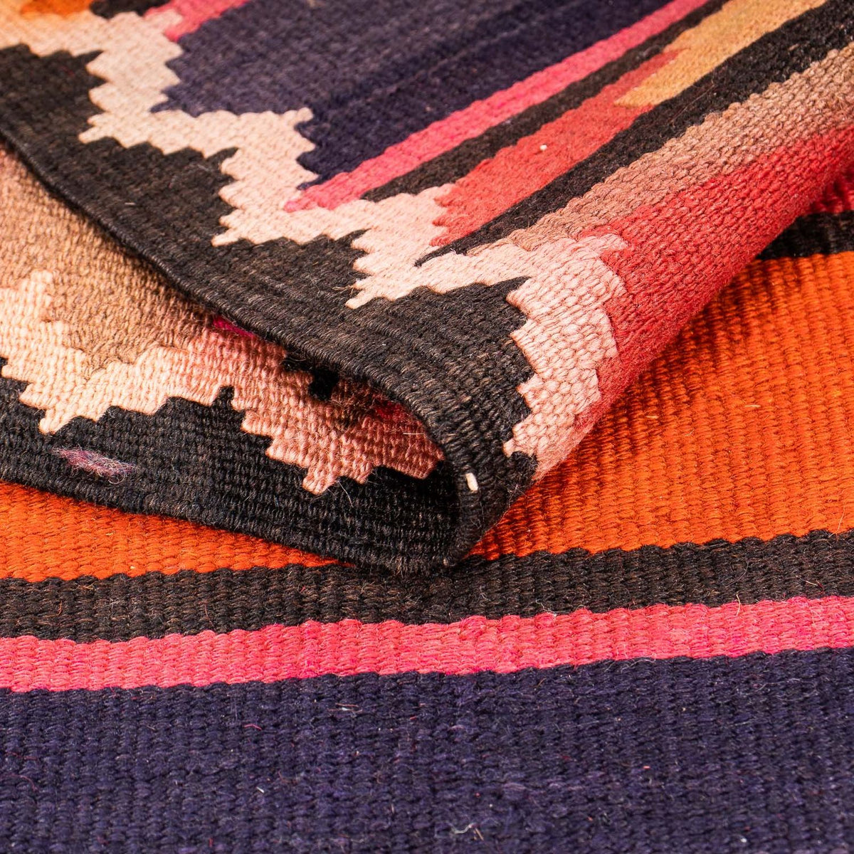 Tappeto corsia Tappeto Kelim - Vecchio - 340 x 125 cm - multicolore
