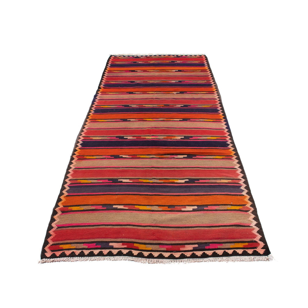 Tappeto corsia Tappeto Kelim - Vecchio - 340 x 125 cm - multicolore