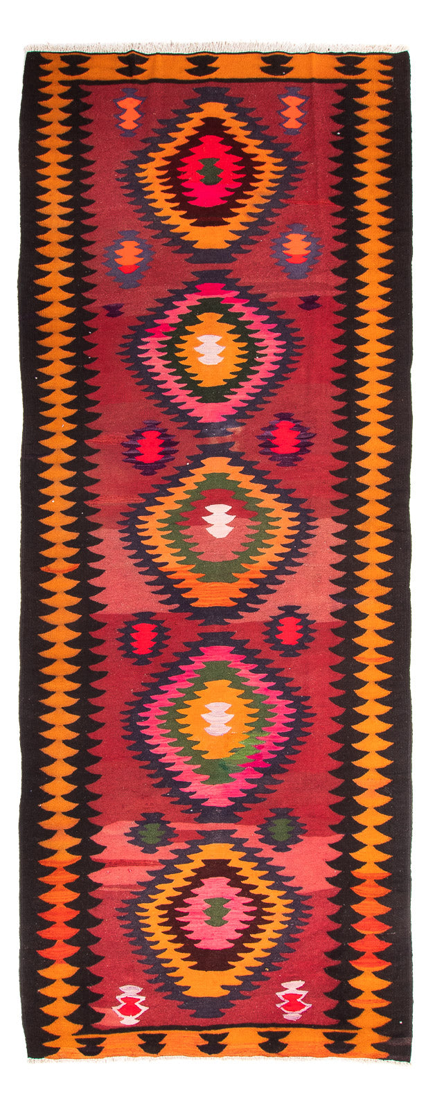 Tappeto corsia Tappeto Kelim - Vecchio - 350 x 130 cm - multicolore