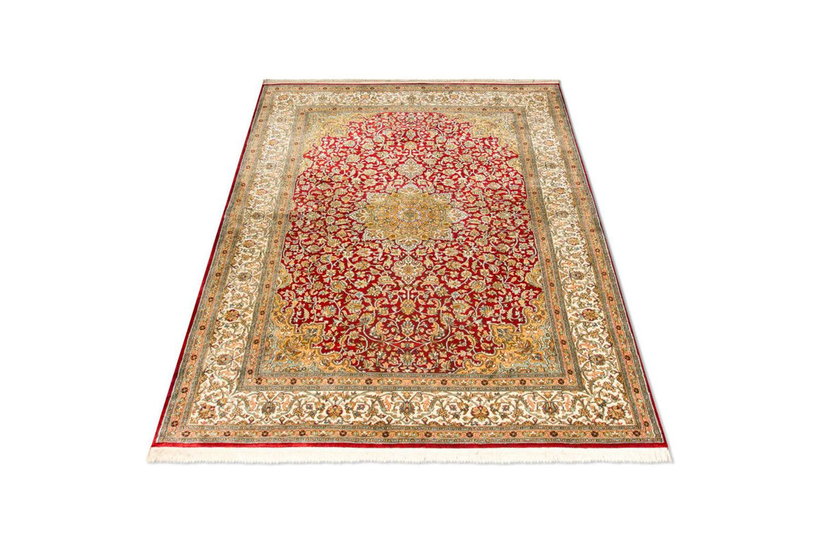 Tappeto di seta - Seta del Kashmir - 216 x 153 cm - rosso