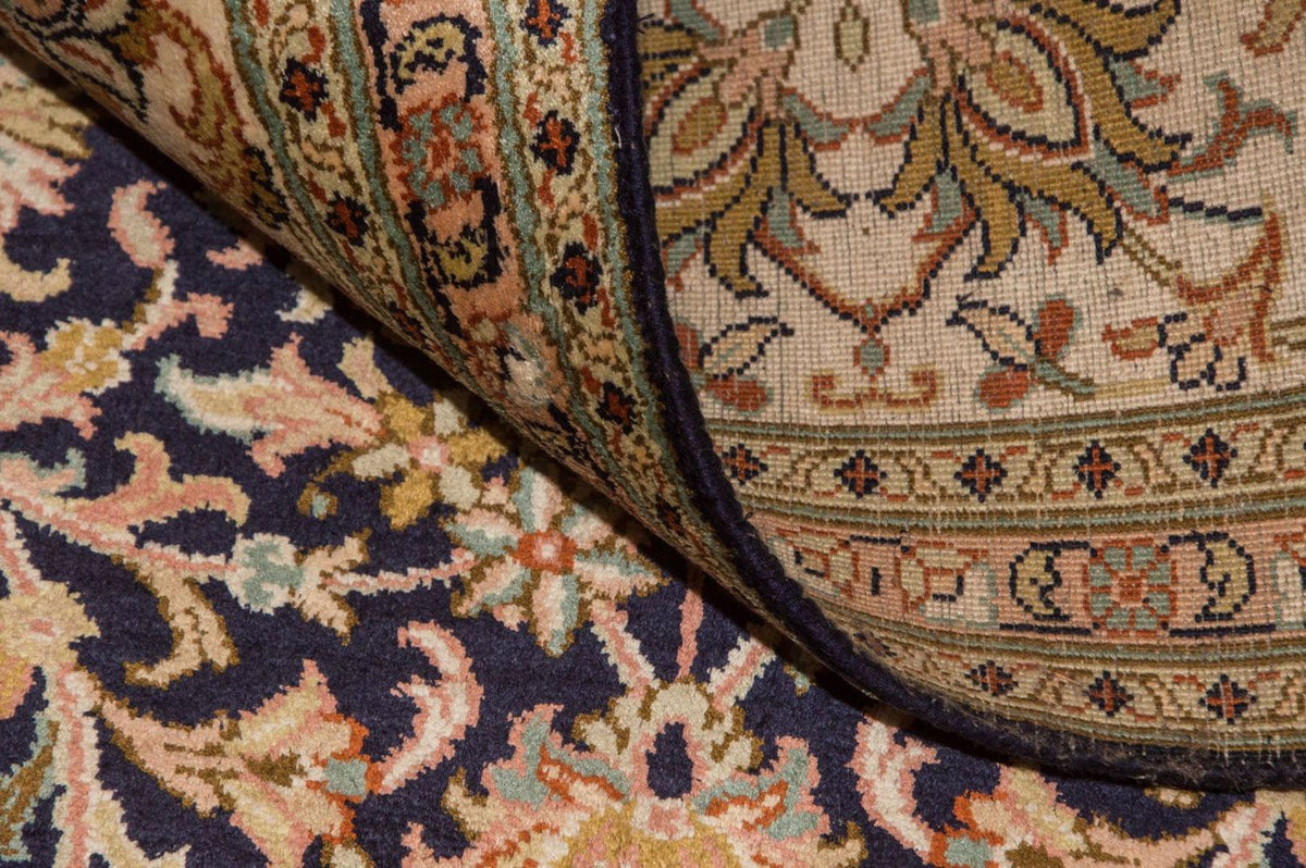 Tappeto di seta - Seta del Kashmir - 285 x 183 cm - blu scuro