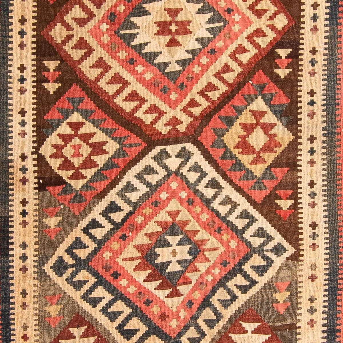 Tappeto corsia Tappeto Kelim - Vecchio - 402 x 135 cm - multicolore
