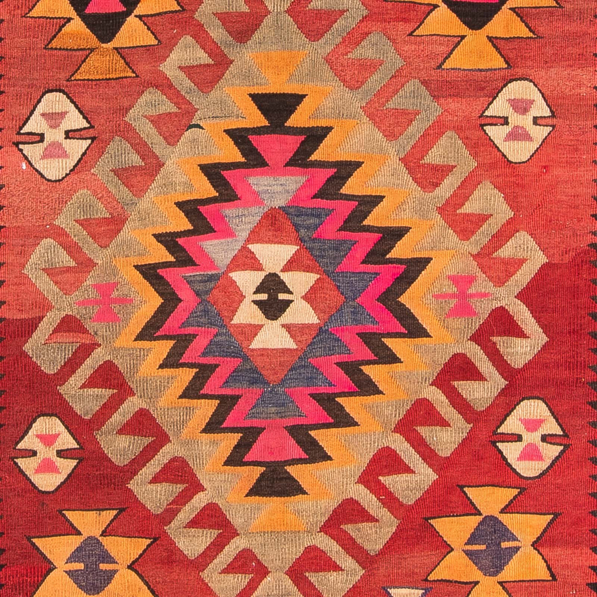 Tappeto corsia Tappeto Kelim - Vecchio - 350 x 150 cm - multicolore