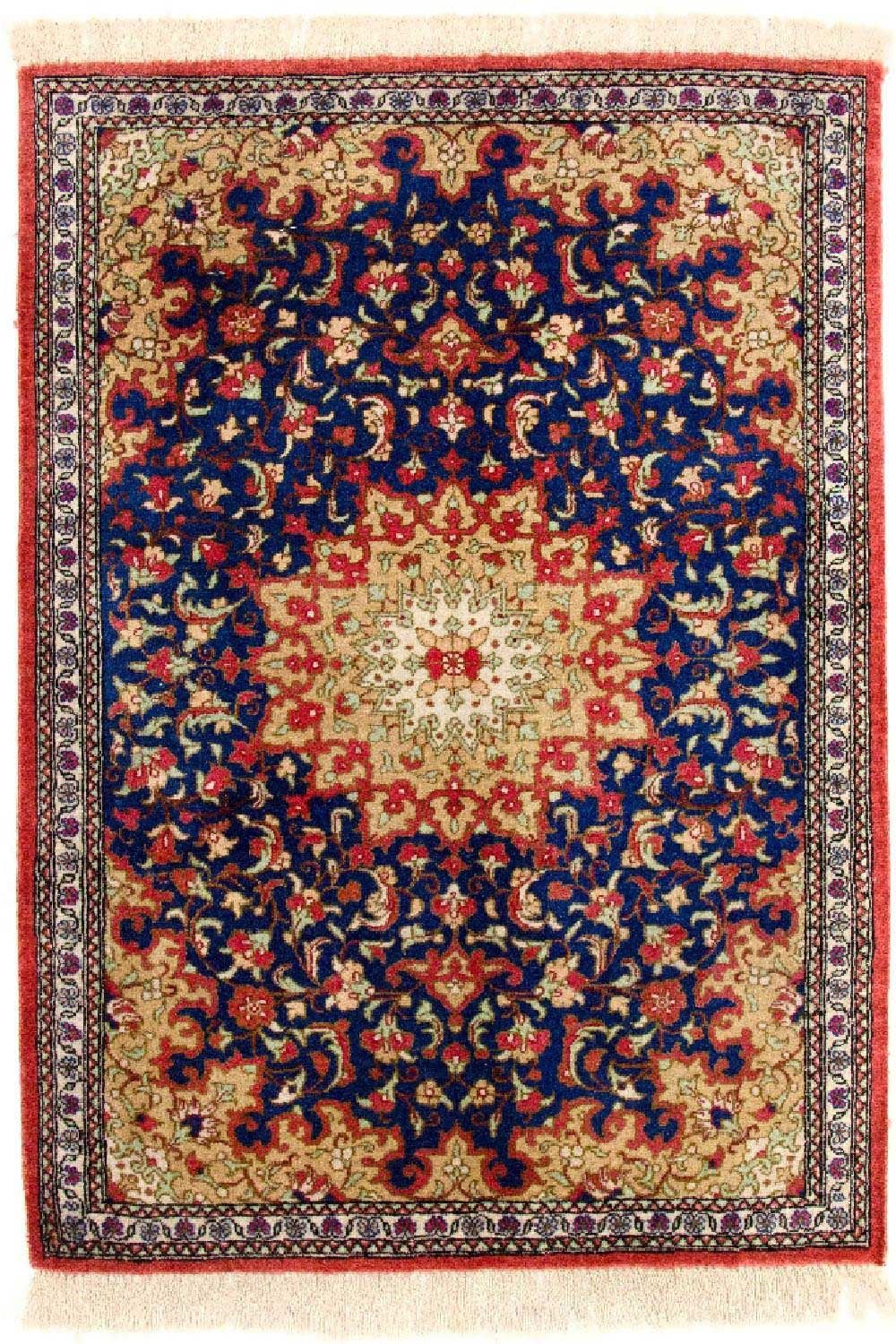 Tappeto di seta - Ghom seta - Premio - 75 x 56 cm - blu