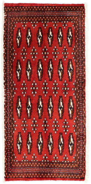 Tappeto corsia Tappeto Turkaman - 100 x 50 cm - rosso