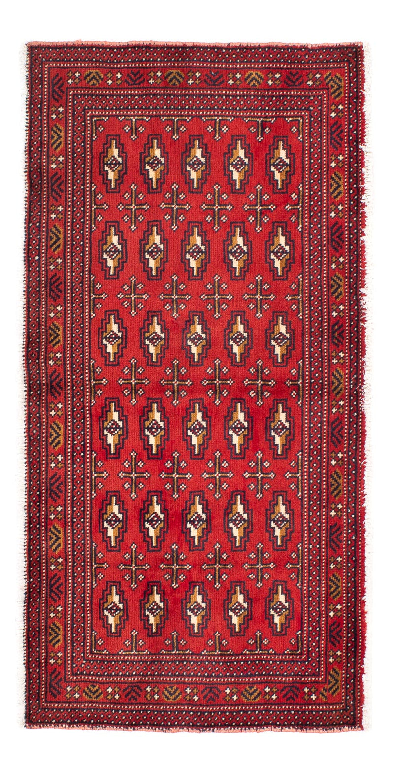 Tappeto corsia Tappeto Turkaman - 100 x 50 cm - rosso scuro