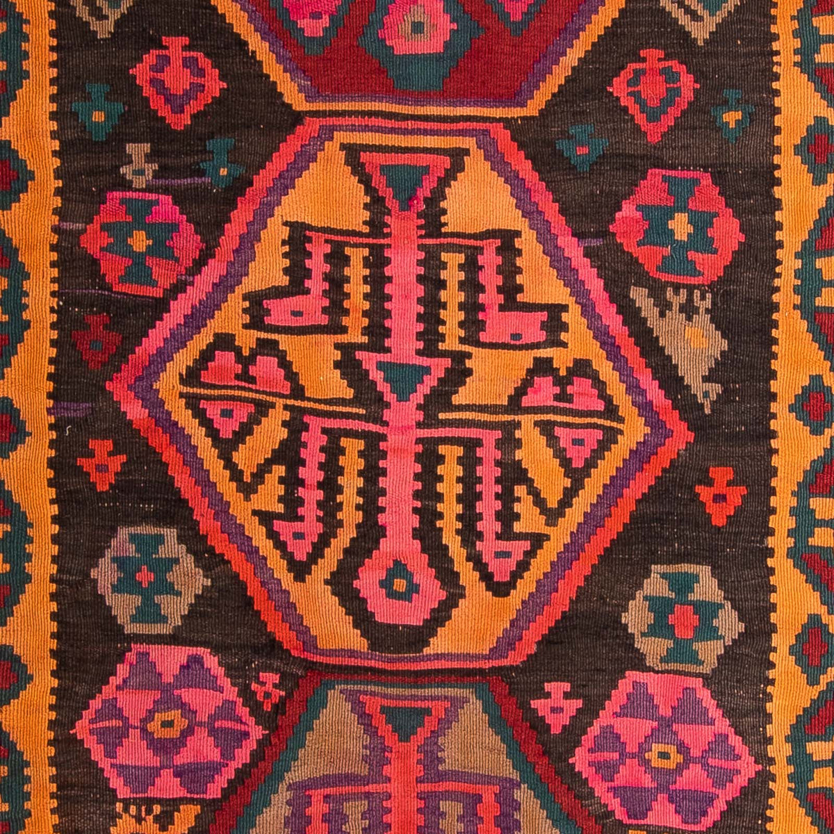 Tappeto corsia Tappeto Kelim - Vecchio - 375 x 142 cm - multicolore