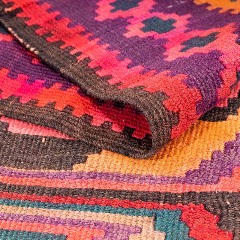 Tappeto corsia Tappeto Kelim - Vecchio - 375 x 142 cm - multicolore