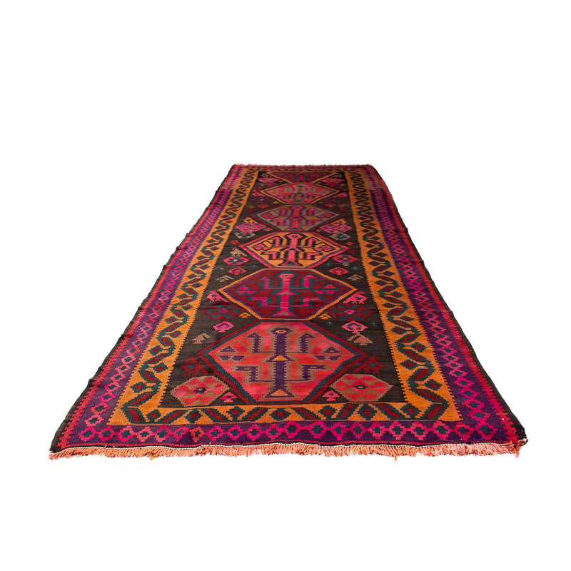 Tappeto corsia Tappeto Kelim - Vecchio - 375 x 142 cm - multicolore