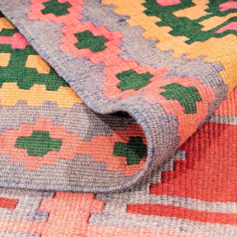 Tappeto corsia Tappeto Kelim - Vecchio - 340 x 150 cm - multicolore