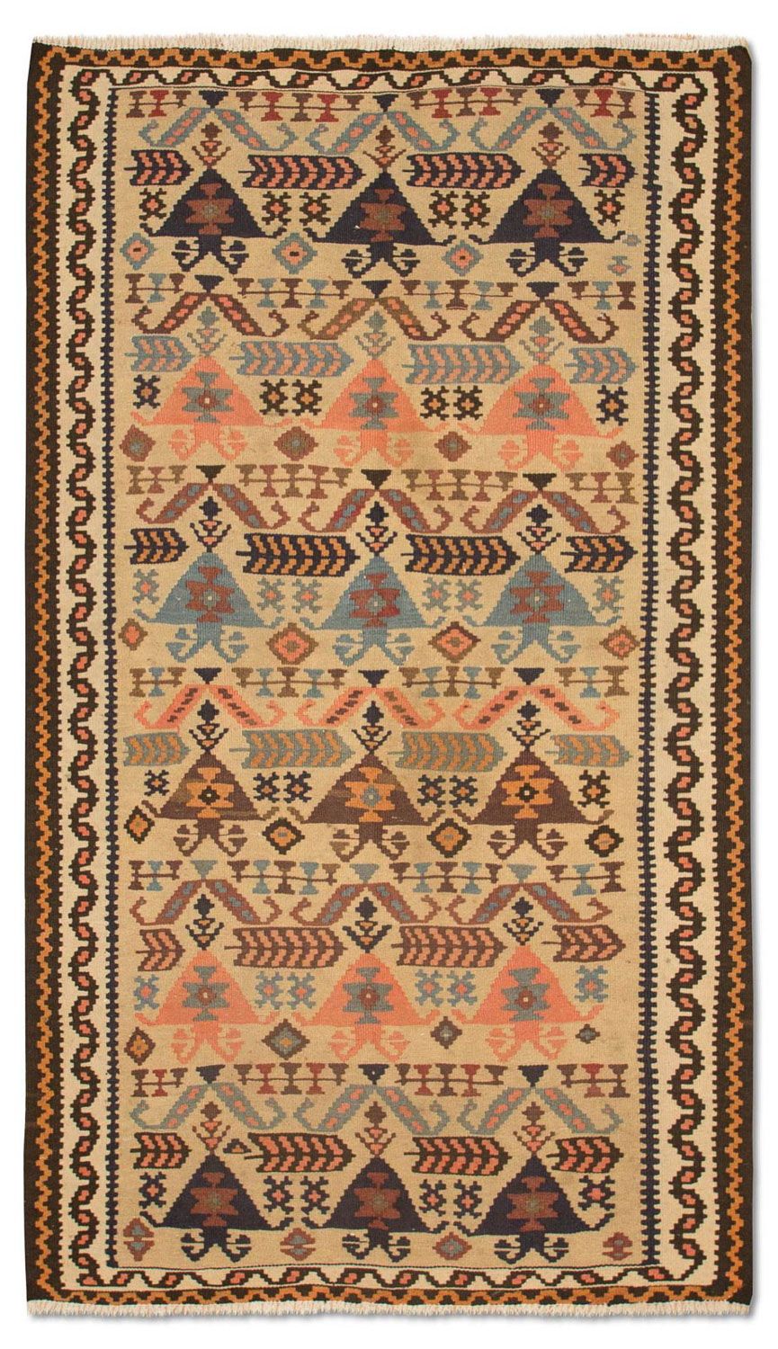 Tappeto corsia Tappeto Kelim - Vecchio - 195 x 108 cm - beige