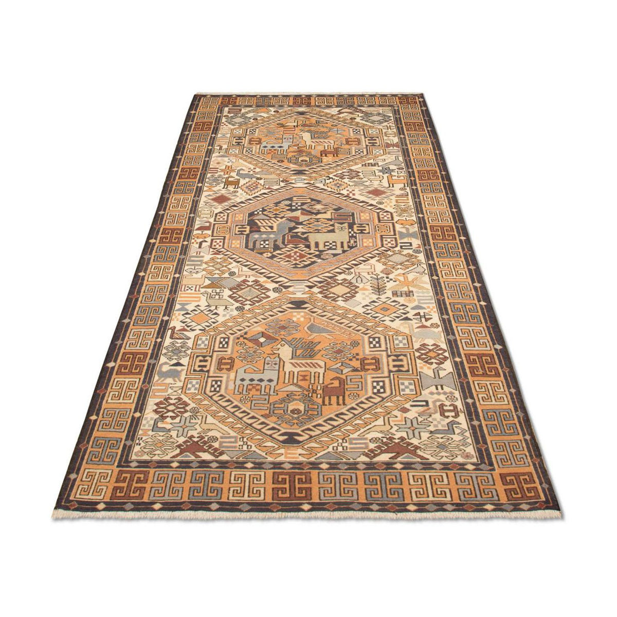 Tappeto corsia Tappeto Kelim - Orientale - 210 x 115 cm - beige