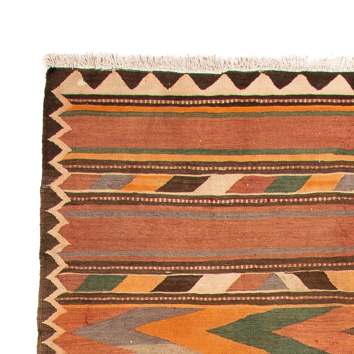 Tappeto corsia Tappeto Kelim - Vecchio - 340 x 160 cm - multicolore