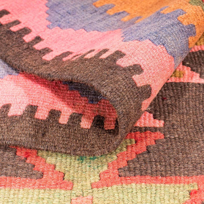 Tappeto corsia Tappeto Kelim - Vecchio - 330 x 155 cm - multicolore