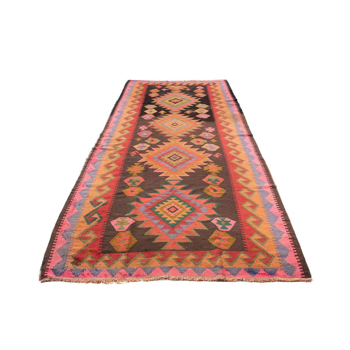 Tappeto corsia Tappeto Kelim - Vecchio - 330 x 155 cm - multicolore