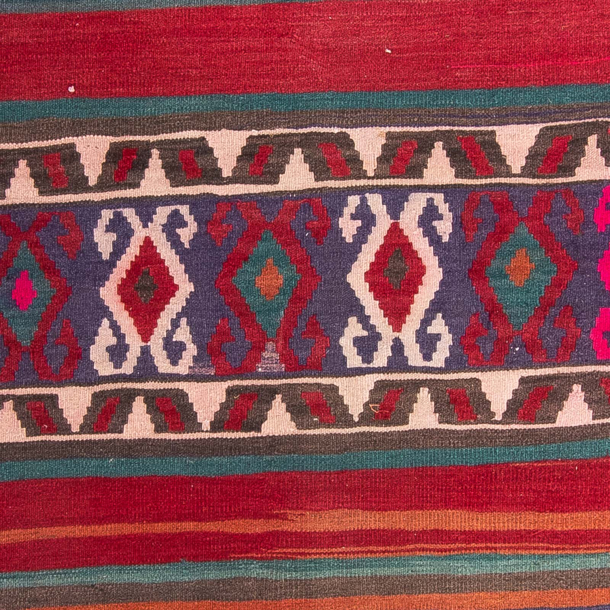 Tappeto corsia Tappeto Kelim - Vecchio - 370 x 140 cm - multicolore