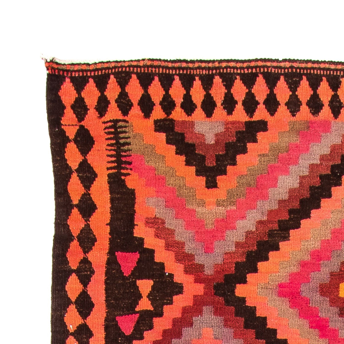 Tappeto corsia Tappeto Kelim - Vecchio - 370 x 140 cm - multicolore
