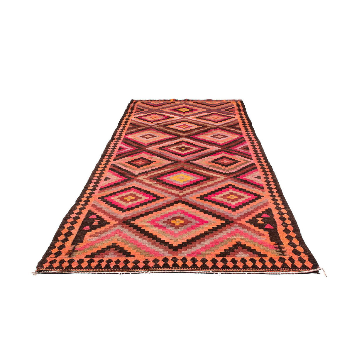 Tappeto corsia Tappeto Kelim - Vecchio - 370 x 140 cm - multicolore