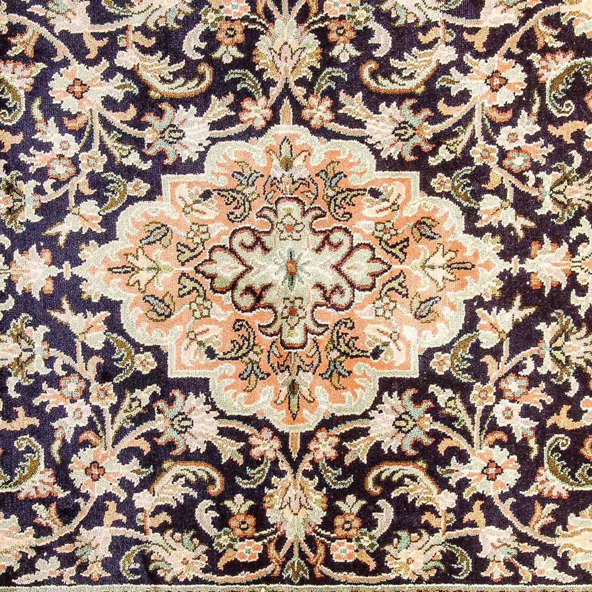 Tappeto di seta - Seta del Kashmir - 156 x 95 cm - blu scuro