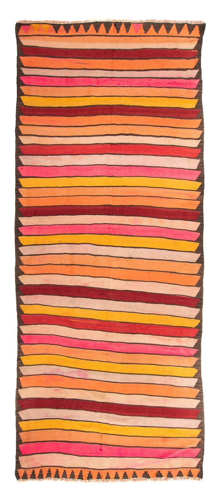 Tappeto corsia Tappeto Kelim - Vecchio - 370 x 160 cm - multicolore