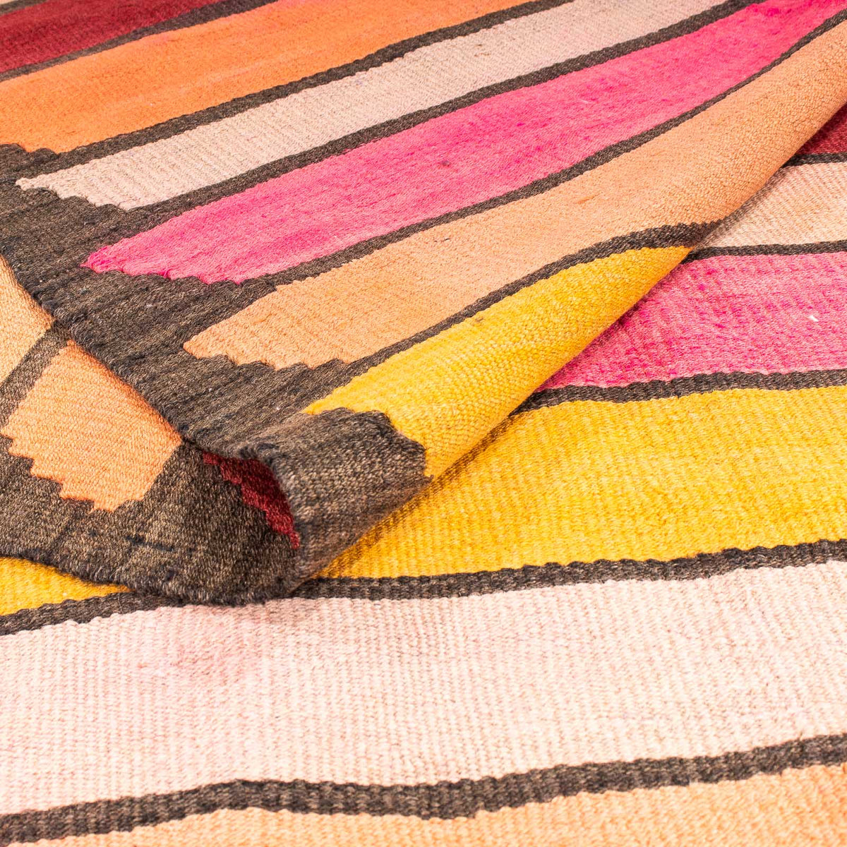 Tappeto corsia Tappeto Kelim - Vecchio - 370 x 160 cm - multicolore