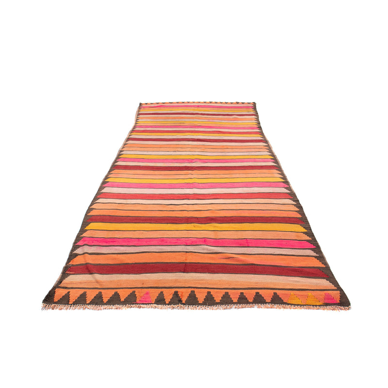 Tappeto corsia Tappeto Kelim - Vecchio - 370 x 160 cm - multicolore