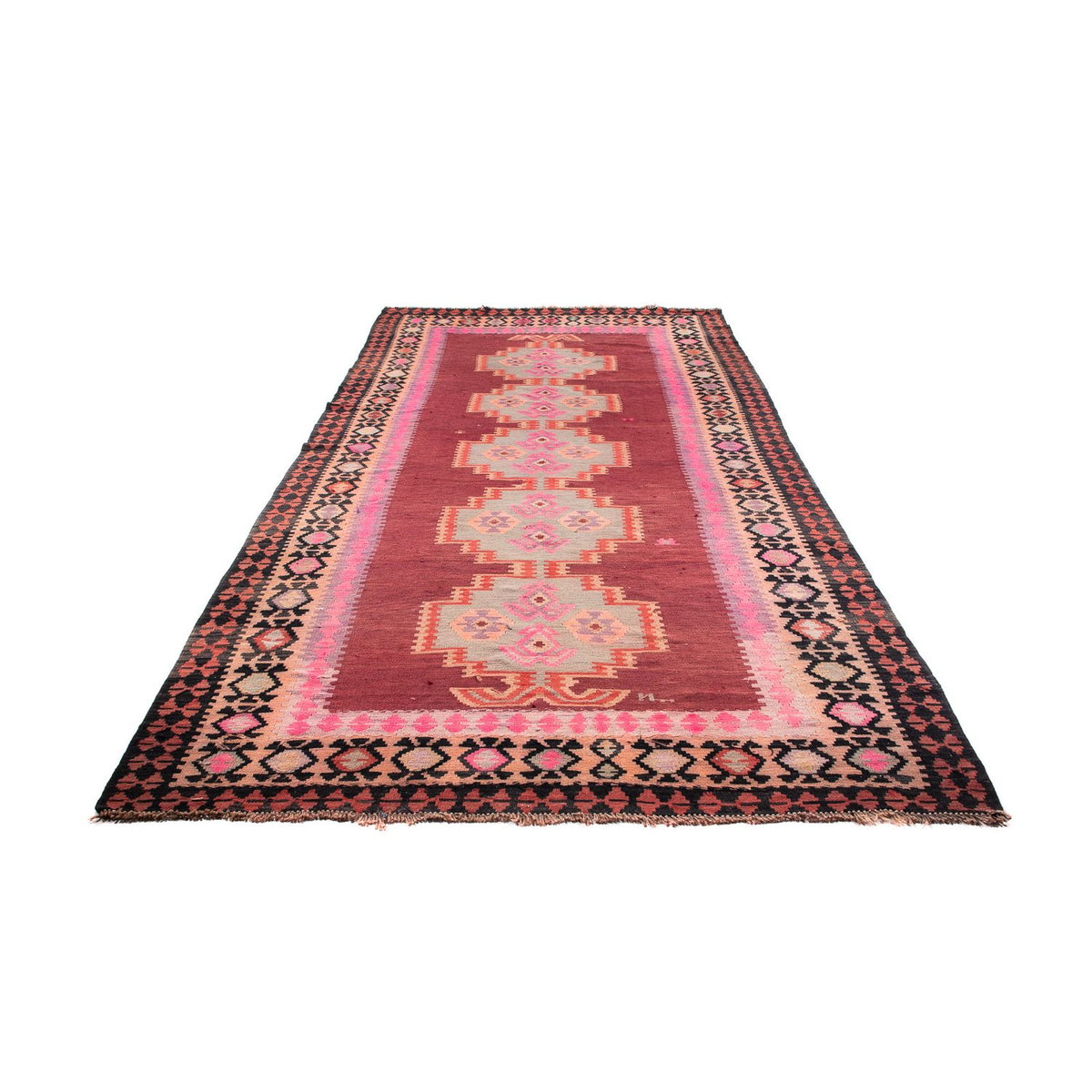 Tappeto corsia Tappeto Kelim - Vecchio - 395 x 180 cm - multicolore