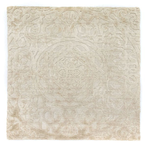 Tappeto di lana quadrato  - 67 x 66 cm - beige
