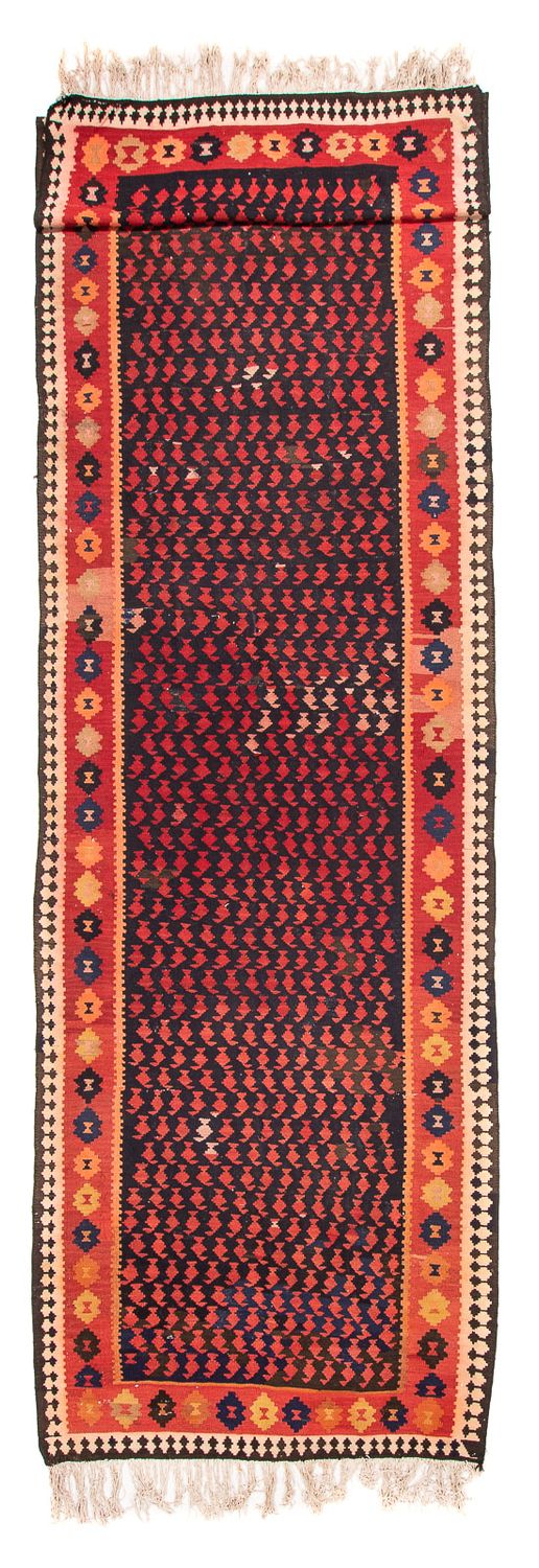 Tappeto corsia Tappeto Kelim - Vecchio - 450 x 120 cm - blu scuro