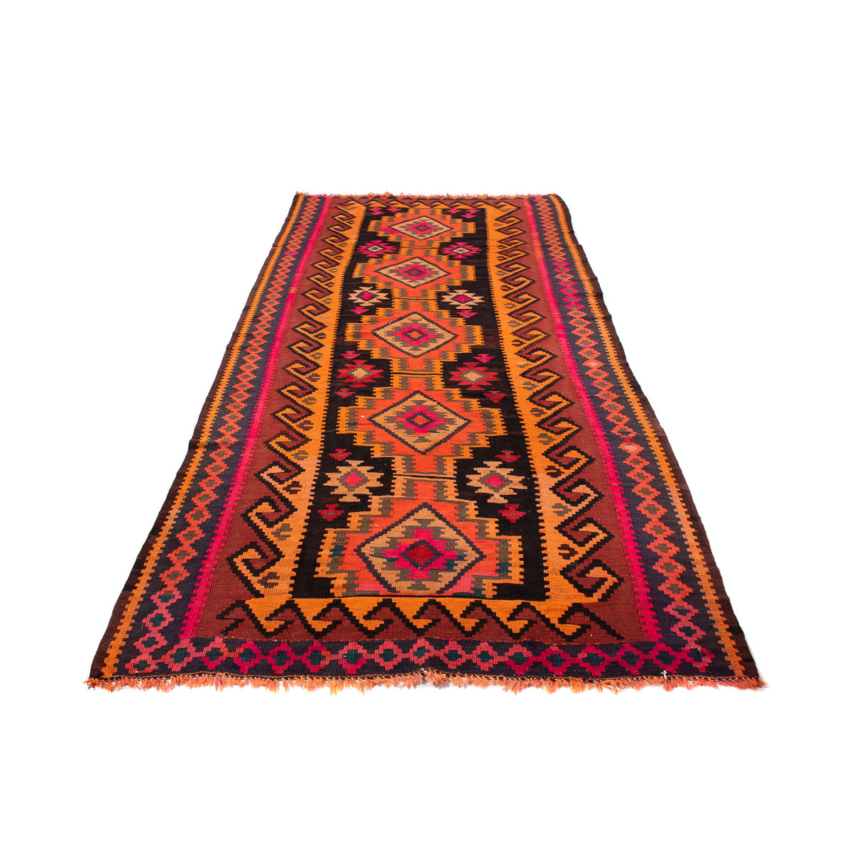 Tappeto corsia Tappeto Kelim - Vecchio - 225 x 150 cm - multicolore