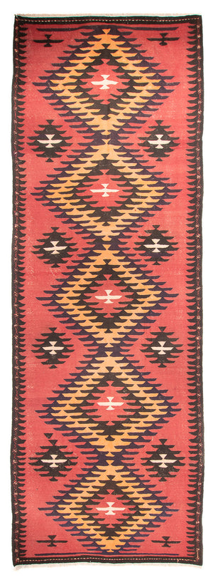 Tappeto corsia Tappeto Kelim - Vecchio - 435 x 150 cm - rosso chiaro
