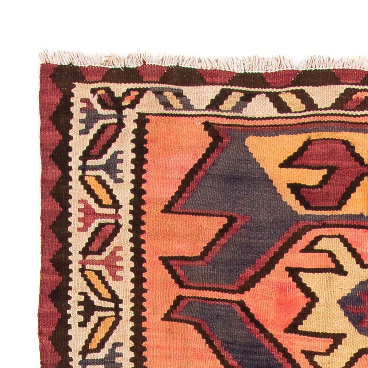 Tappeto corsia Tappeto Kelim - Vecchio - 265 x 140 cm - multicolore