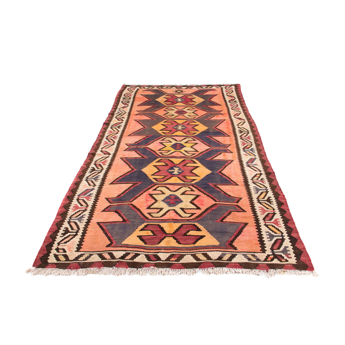 Tappeto corsia Tappeto Kelim - Vecchio - 265 x 140 cm - multicolore