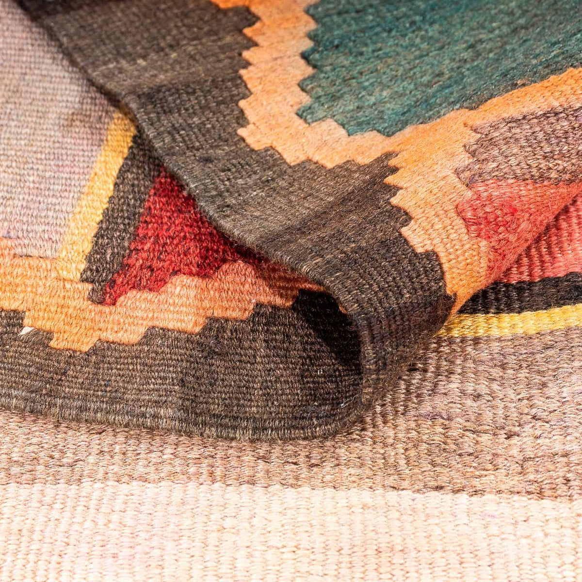 Tappeto corsia Tappeto Kelim - Vecchio - 250 x 120 cm - multicolore