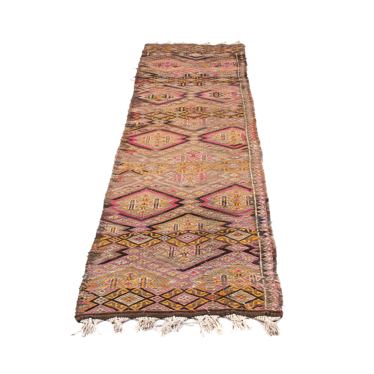 Tappeto corsia Tappeto Kelim - Vecchio - 356 x 152 cm - multicolore