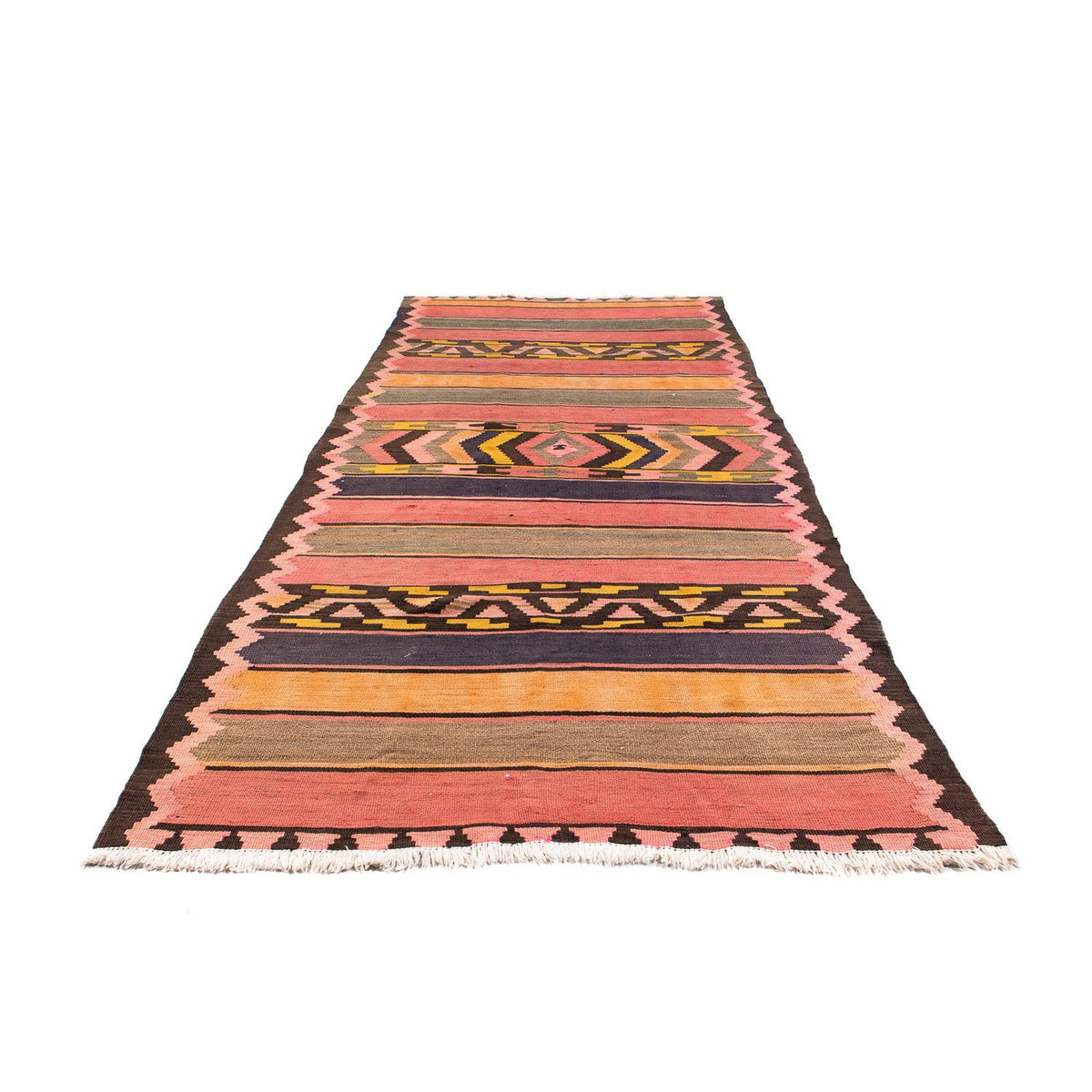Tappeto corsia Tappeto Kelim - Vecchio - 300 x 125 cm - multicolore