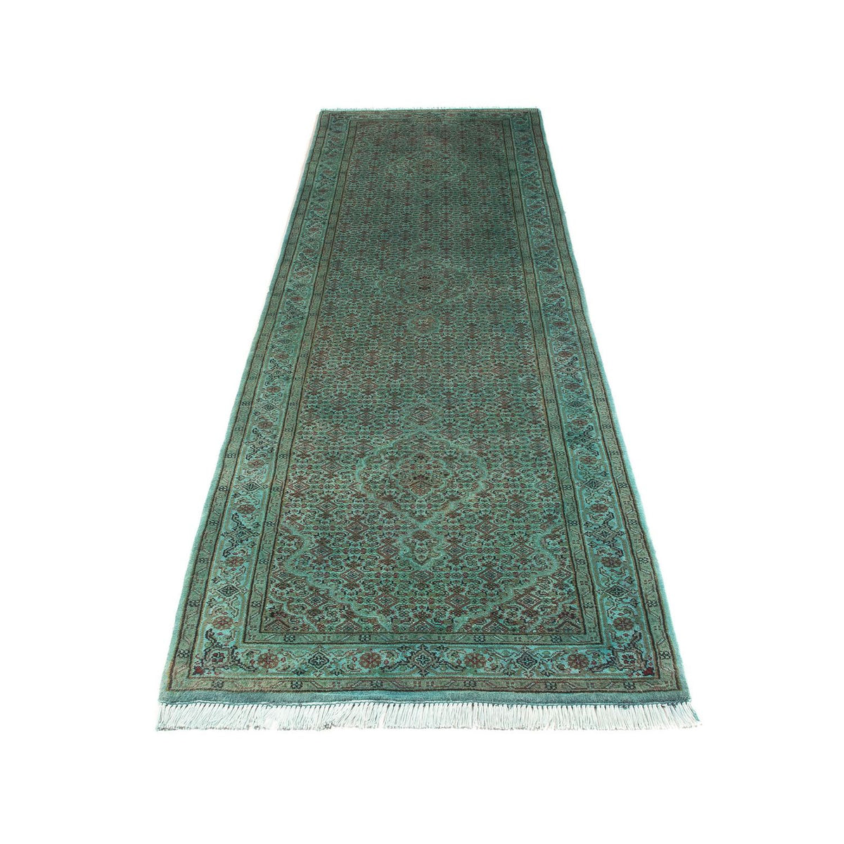 Tappeto corsia Tappeto orientale - Tabriz - 305 x 84 cm - verde