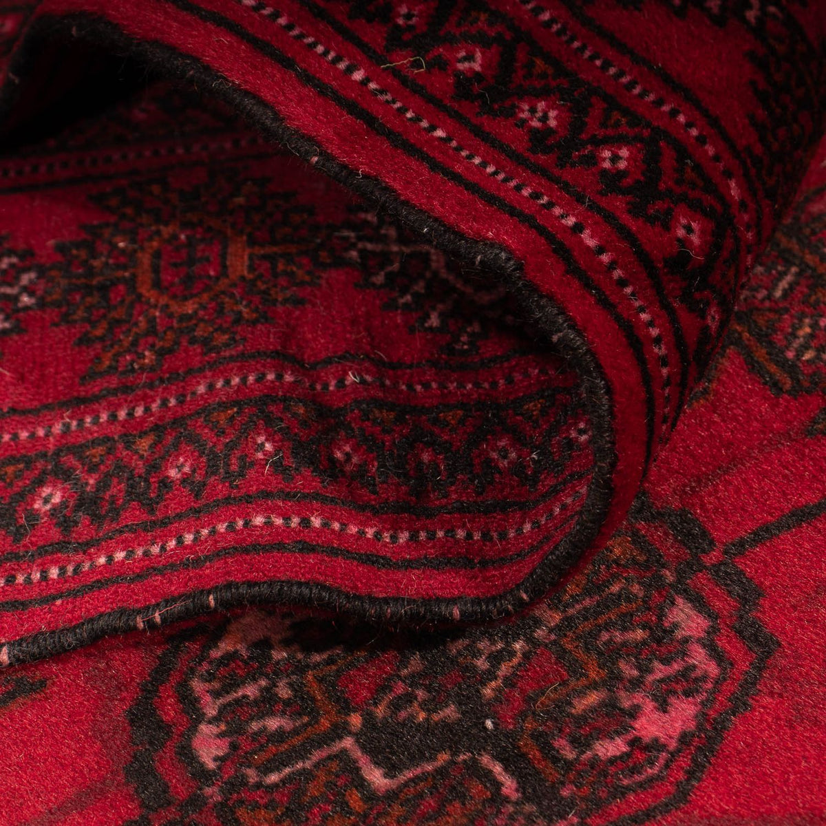 Tappeto corsia Tappeto afgano - Bukhara - 280 x 106 cm - rosso scuro